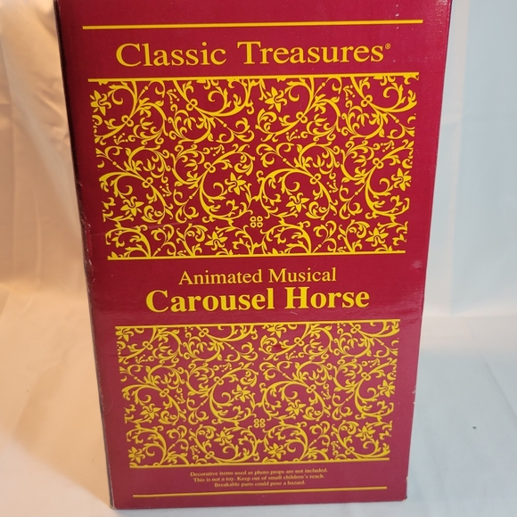 Vintage NEW in Box Classic Treasures Musical Animated Carousel Pink Horse Pony - Picture 2 of 6